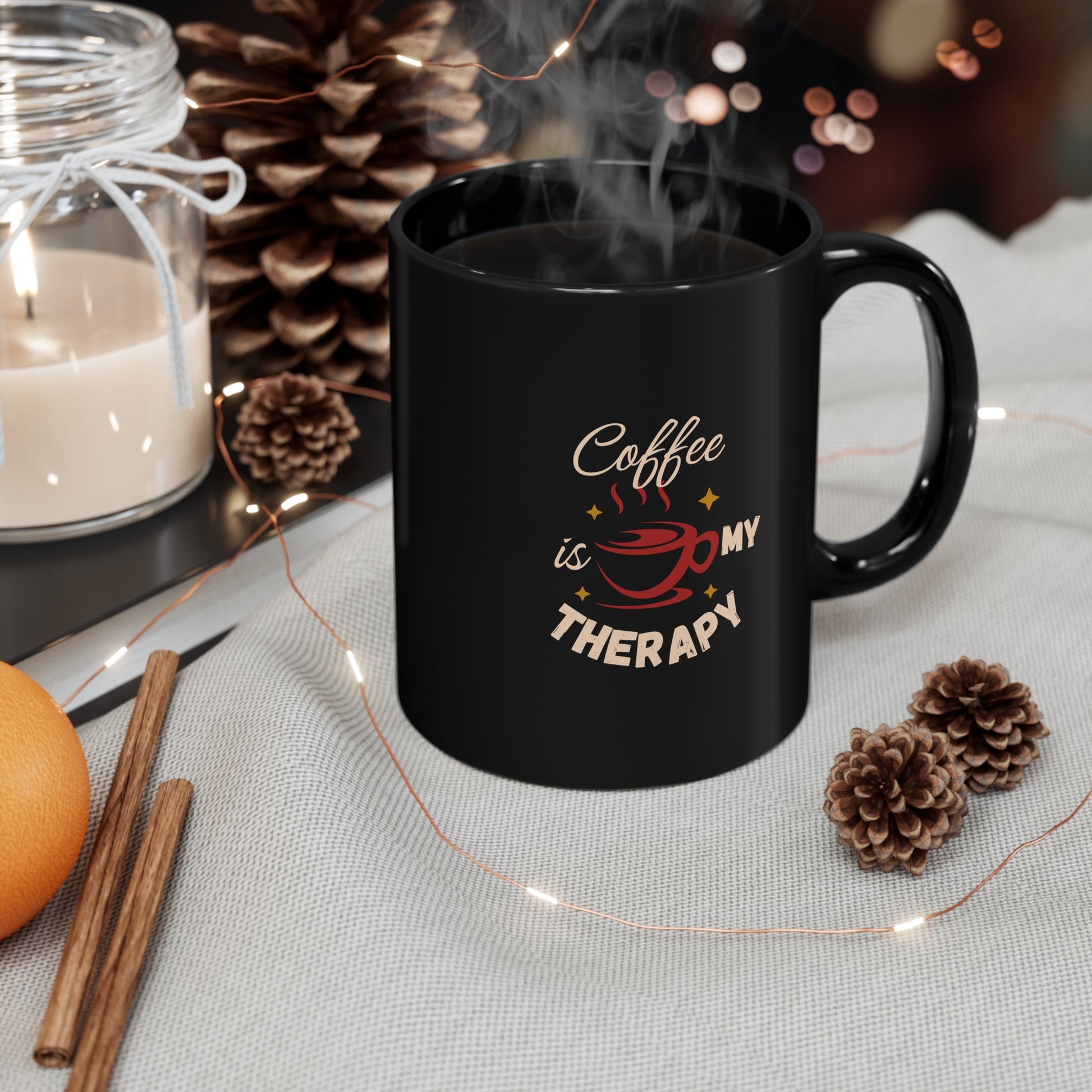 11oz Black Mug - Muy blue